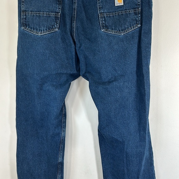 Carhartt Relaxed Fit 42x32 Straight Leg Heavy Duty Cotton Classic Denim Jeans - Picture 12 of 16